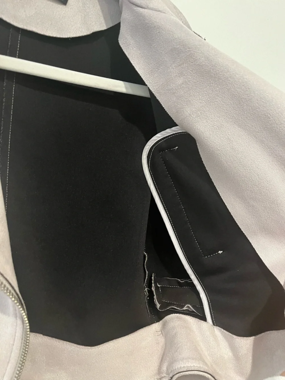 ZARA Basic Faux Suede Moto Jacket XS Beige Cropped Belted - Picture 8 of 8